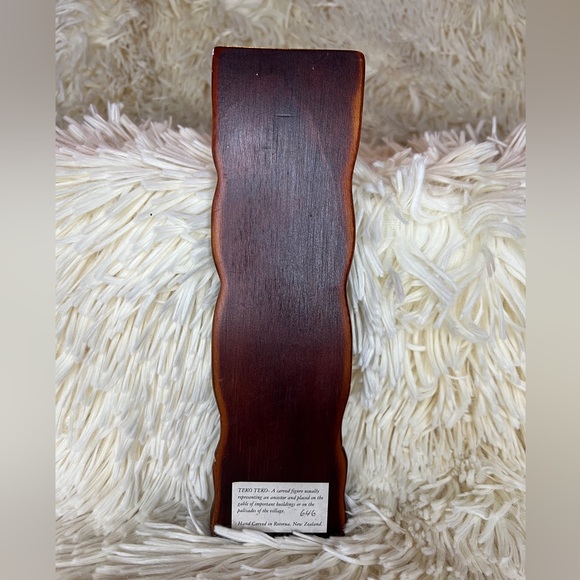 NUMBERED Hand Carved Teko Teko Wood Figure Rotorua, New Zealand Paua Shell Eyes - Picture 13 of 13